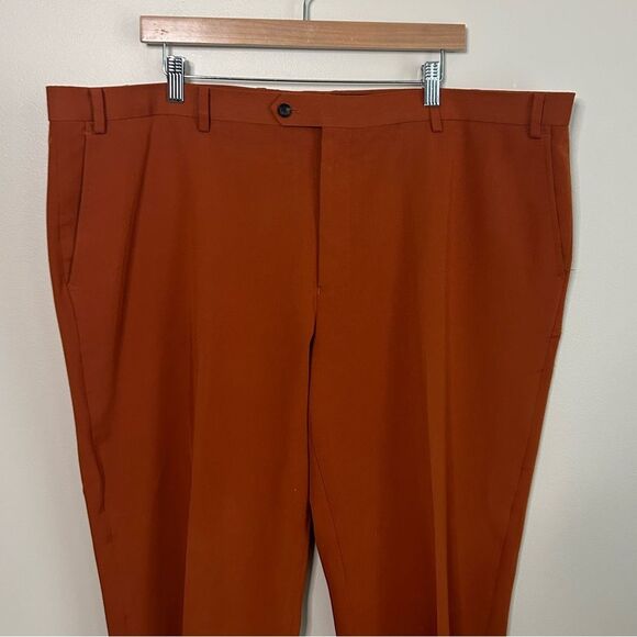 SuitShop Burnt Orange Slim Fit Stretch Suit Jacket Pants Set Size 43XL - Picture 11 of 14